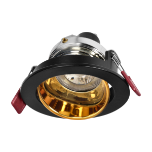 FONDI RC decorative frame for spotlight, MR16/GU10 max. 50W, round, fixed, aluminium, black-gold